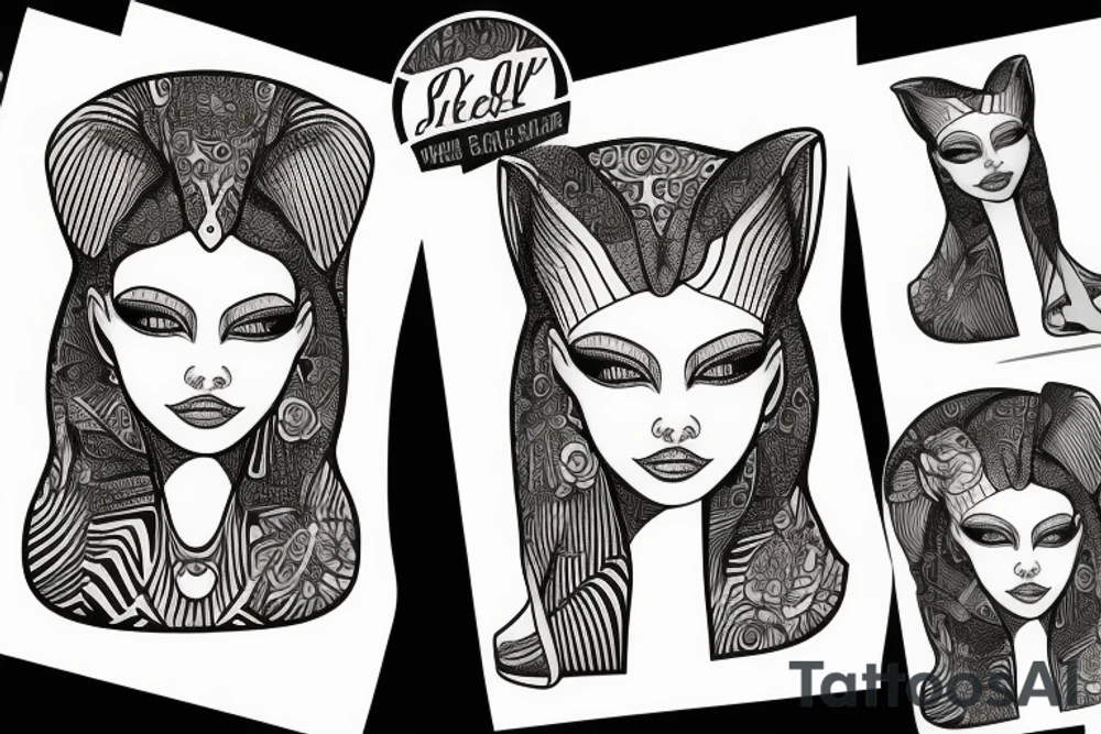 sphynx girl tattoo idea