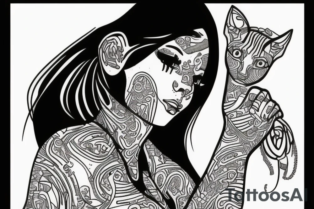 sphynx girl tattoo idea