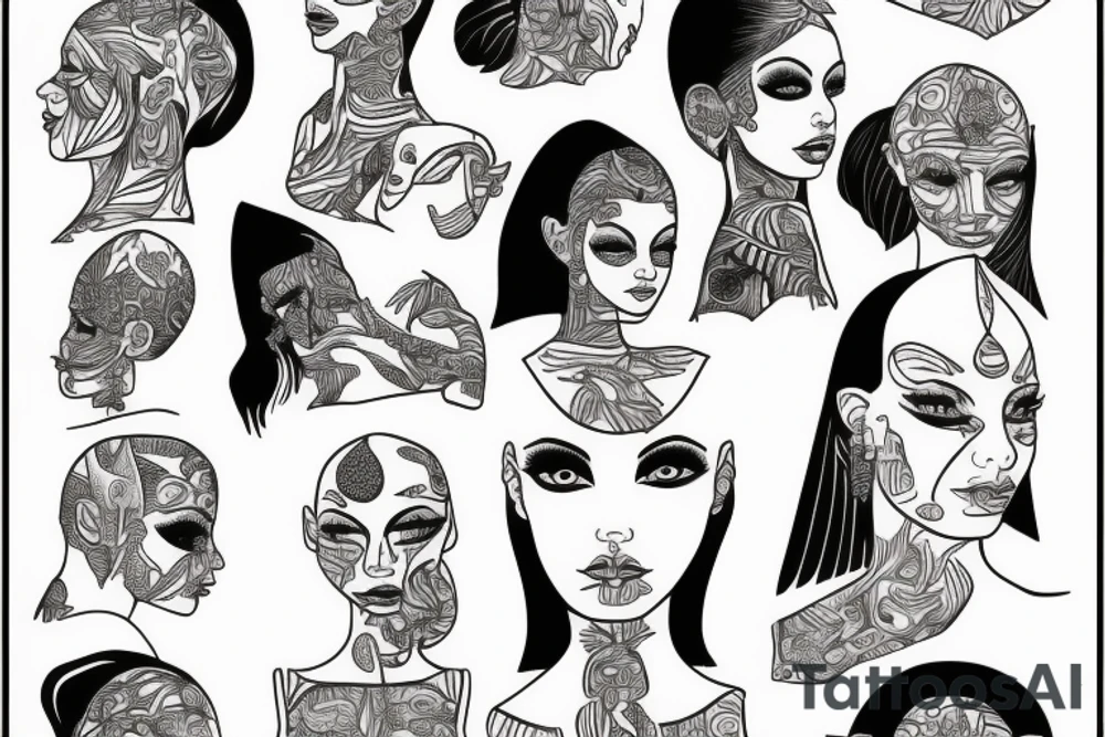 sphynx girl tattoo idea