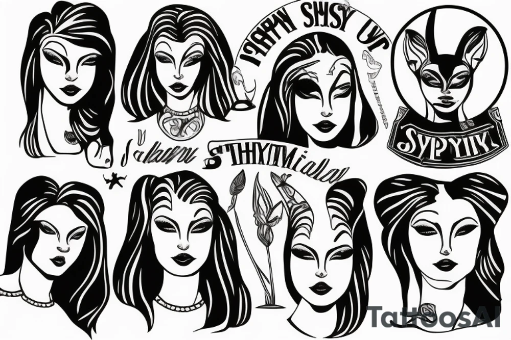 sphynx girl tattoo idea