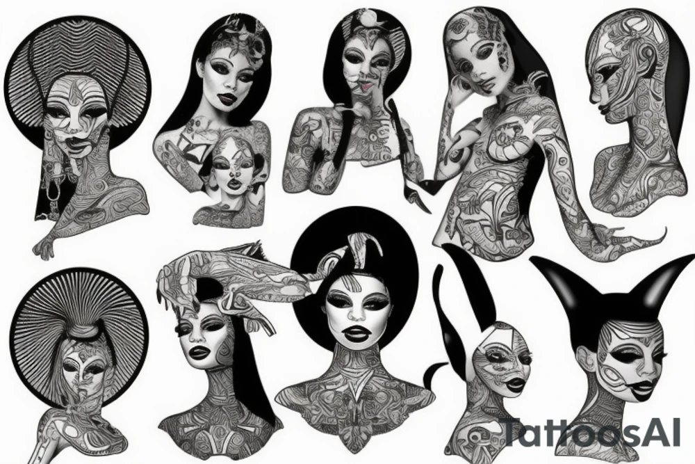 sphynx girl tattoo idea
