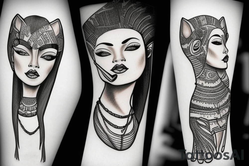 sphynx girl tattoo idea