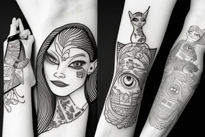 sphynx girl tattoo idea