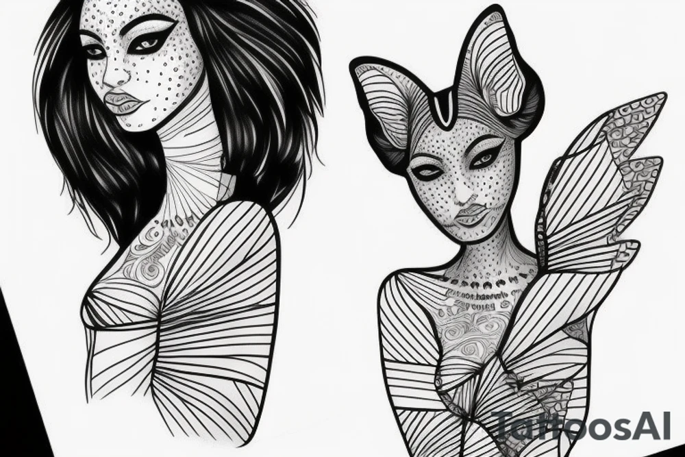 sphynx girl tattoo idea