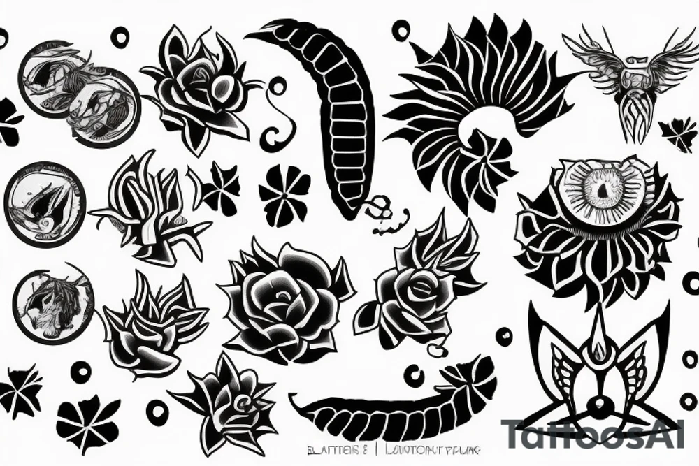 sunflamepattern tattoo idea