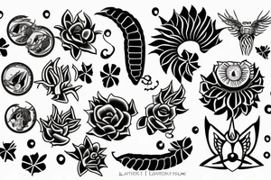 sunflamepattern tattoo idea