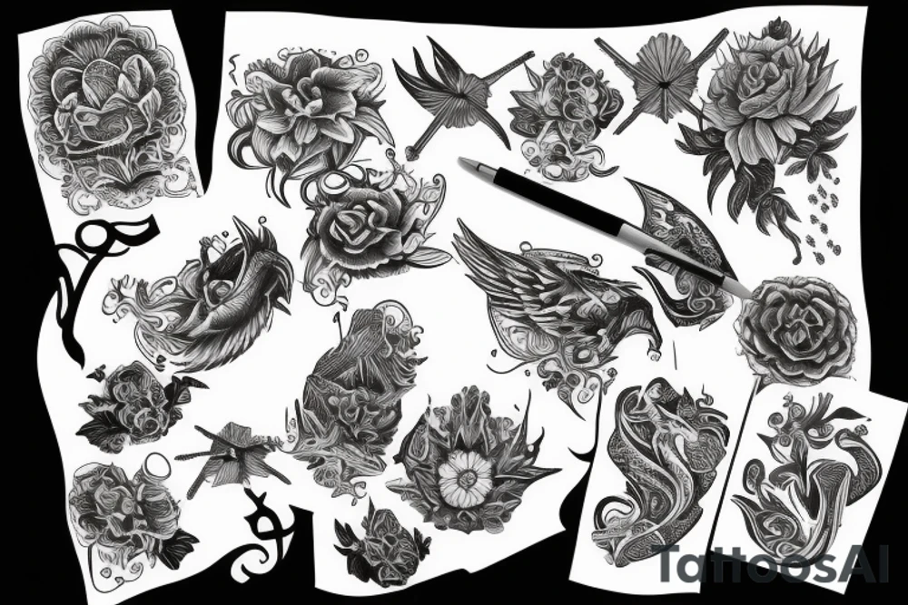 sunflamepattern tattoo idea