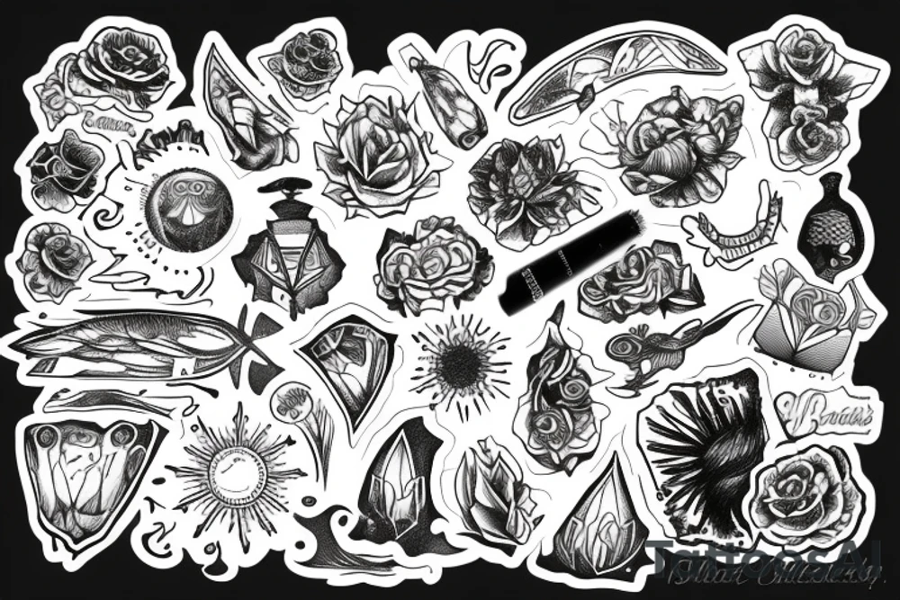 sunflamepattern tattoo idea