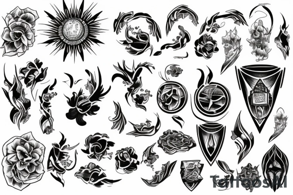 sunflamepattern tattoo idea