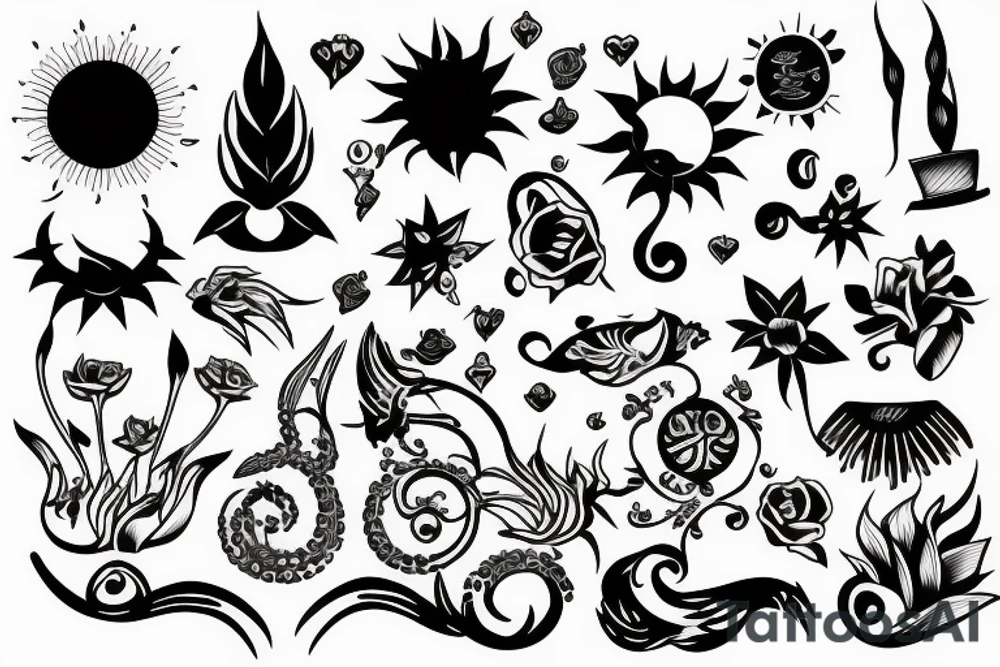 sunflamepattern tattoo idea
