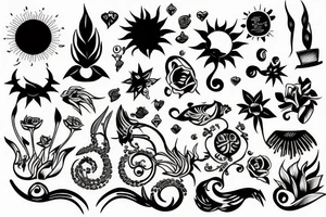 sunflamepattern tattoo idea