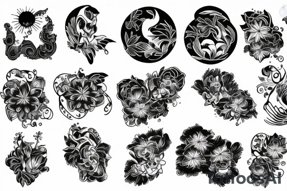 sunflamepattern tattoo idea