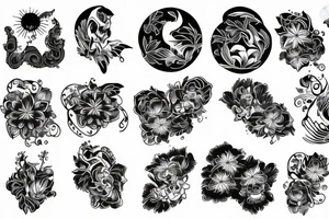 sunflamepattern tattoo idea