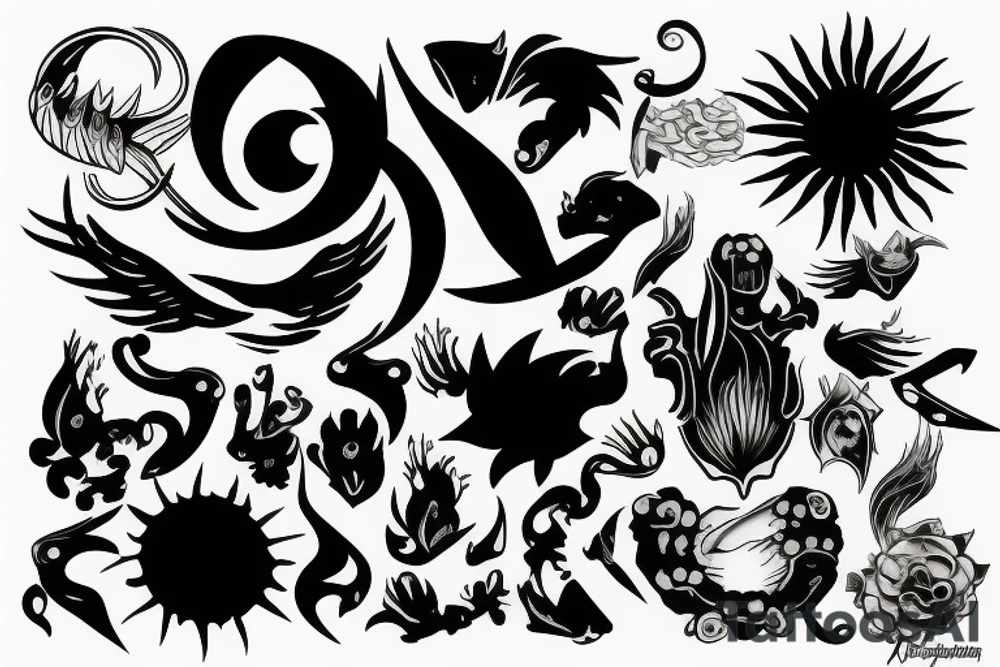 sunflamepattern tattoo idea