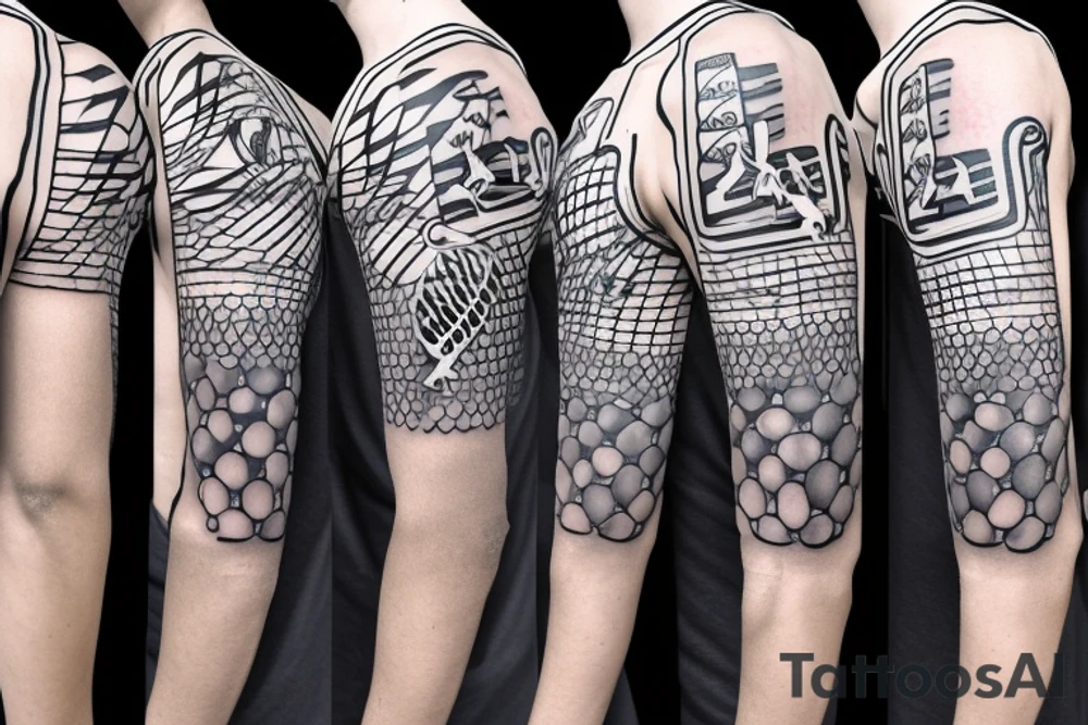 Skeleton basketball player dunking with jersey number 34 tattoo idea