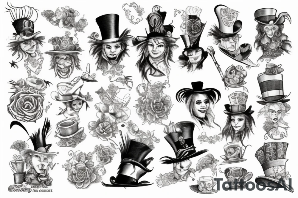 Cheshire and the mad hatter tattoo idea