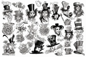 Cheshire and the mad hatter tattoo idea