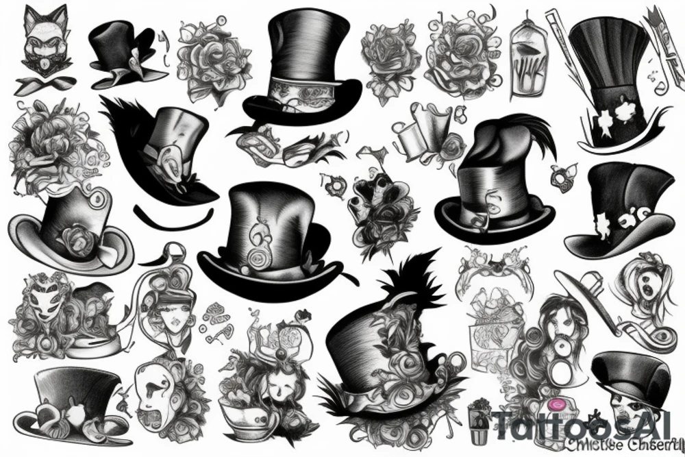 Cheshire and the mad hatter tattoo idea
