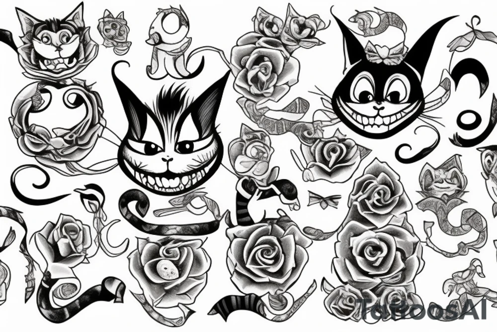 Cheshire cat tattoo idea
