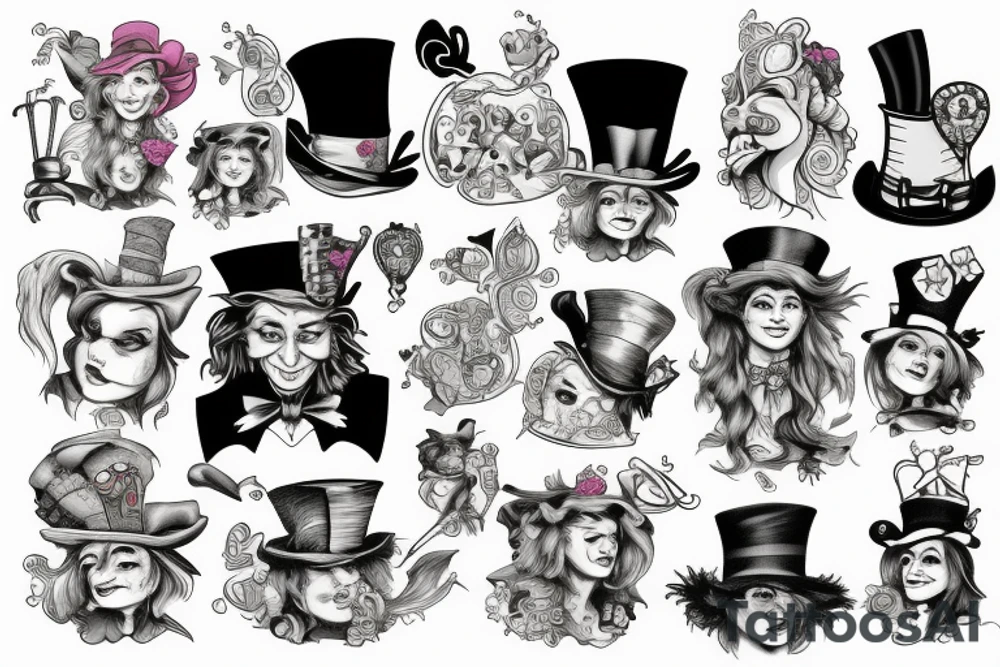 Mad hatter Alice in wonderland tattoo idea