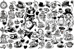 Mad hatter Alice in wonderland tattoo idea