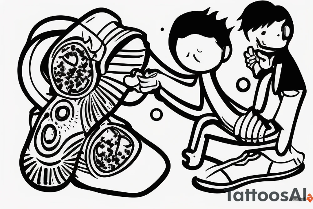 guy forcing a young guy to lick his feet tattoo idea