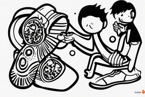 guy forcing a young guy to lick his feet tattoo idea