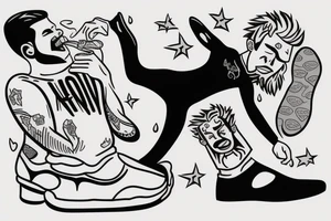 guy forcing a young guy to lick his feet tattoo idea