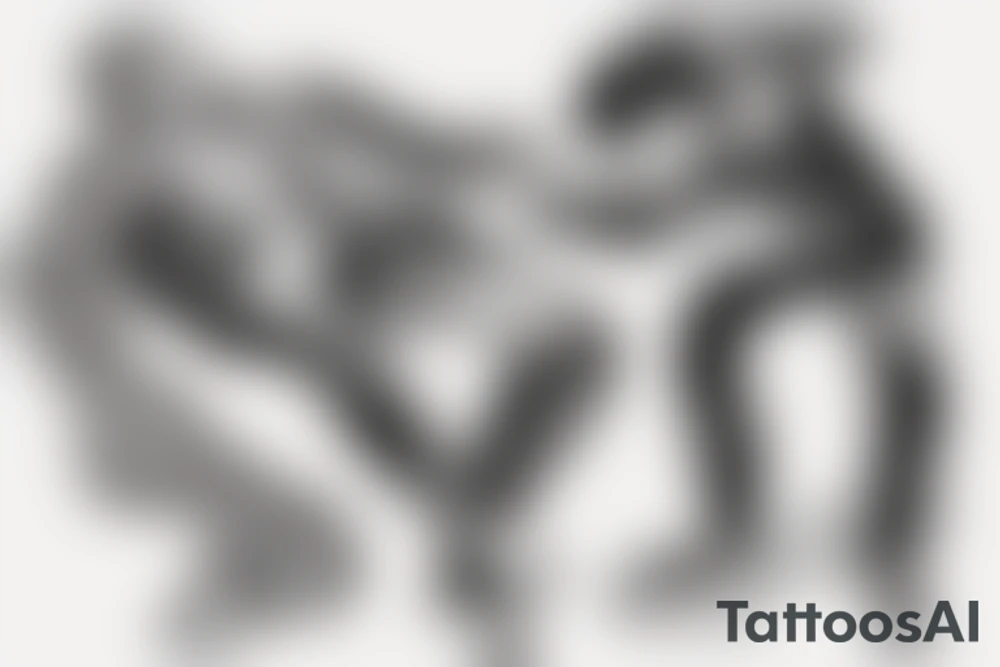 guy dominating a young guy to lick his feet tattoo idea