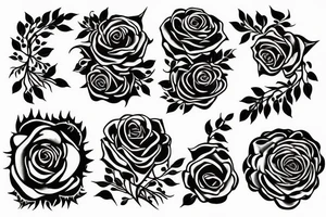burning rose tattoo idea