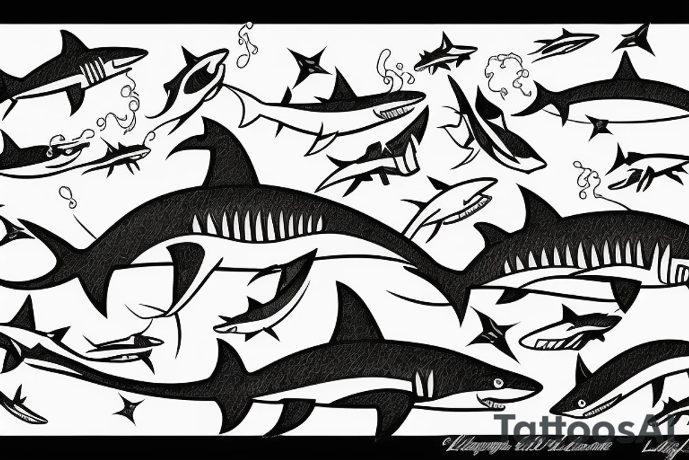 Lighting bolt shark money tattoo idea