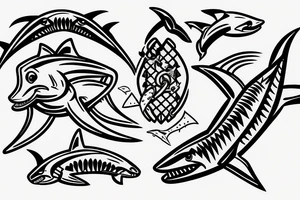 Lighting bolt with shark and money tattoo idea