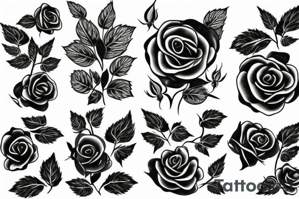 burning rose tattoo idea