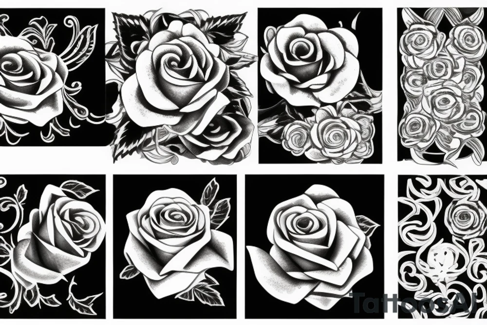 burning rose tattoo idea