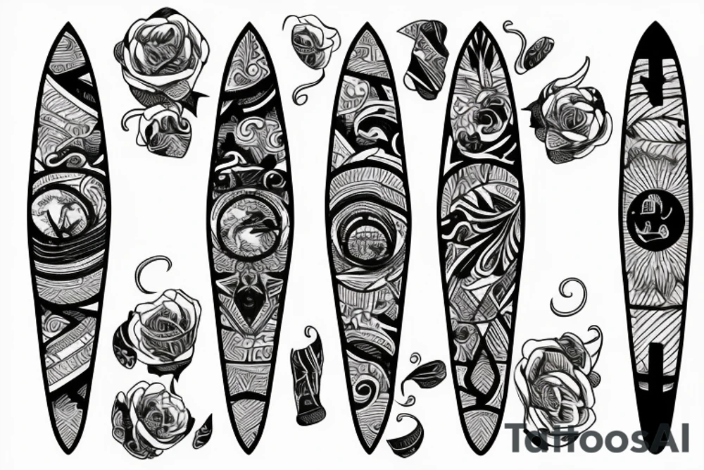 Longboard with RIP tattoo idea