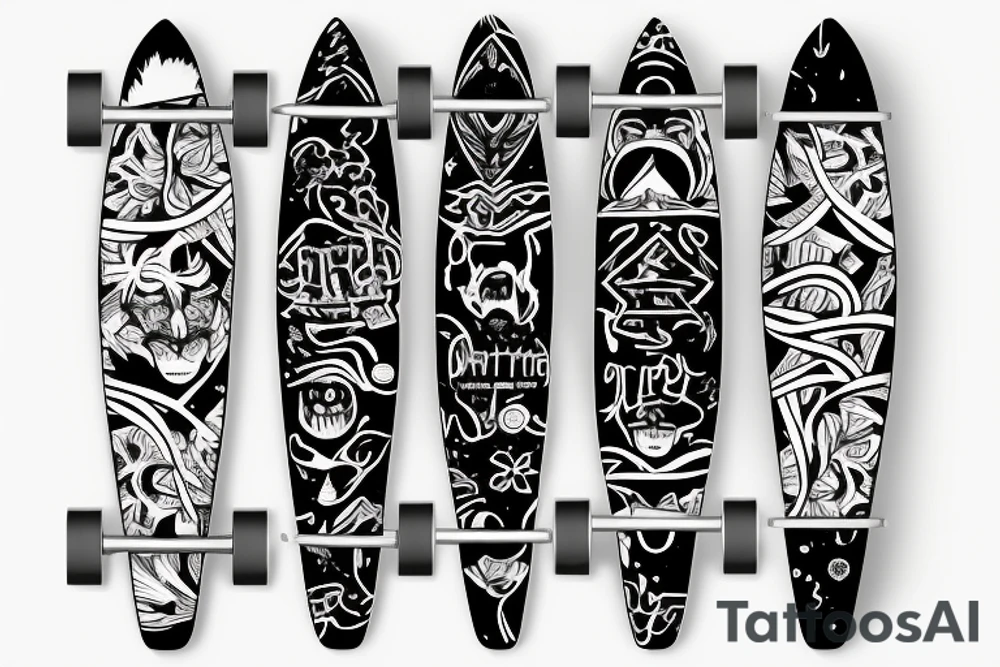 Longboard with RIP tattoo idea