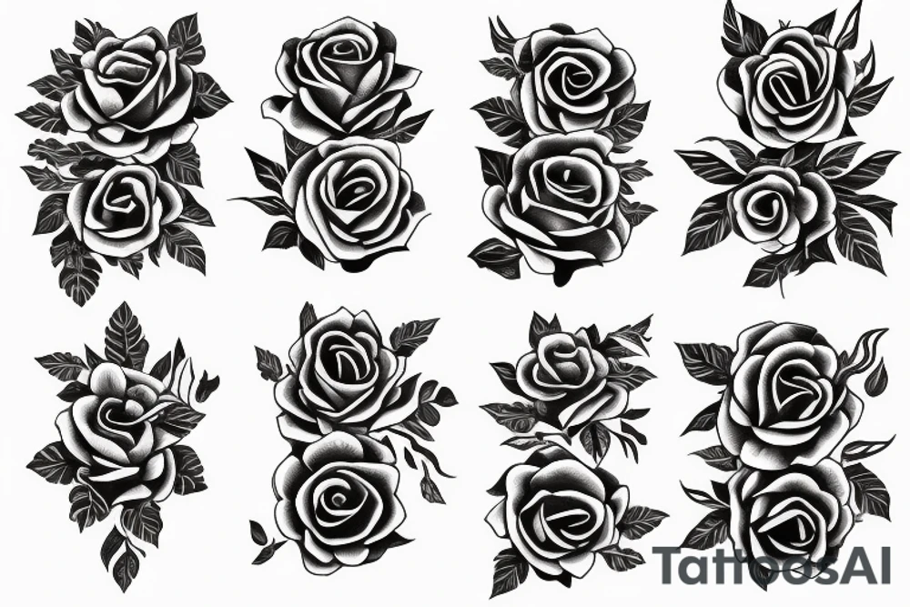 burning rose tattoo idea