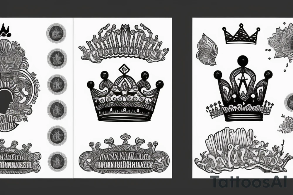 Hundred dollar bills with a crown tattoo idea