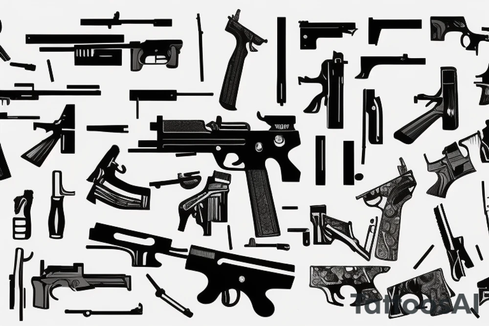 Guns and hundreds tattoo idea