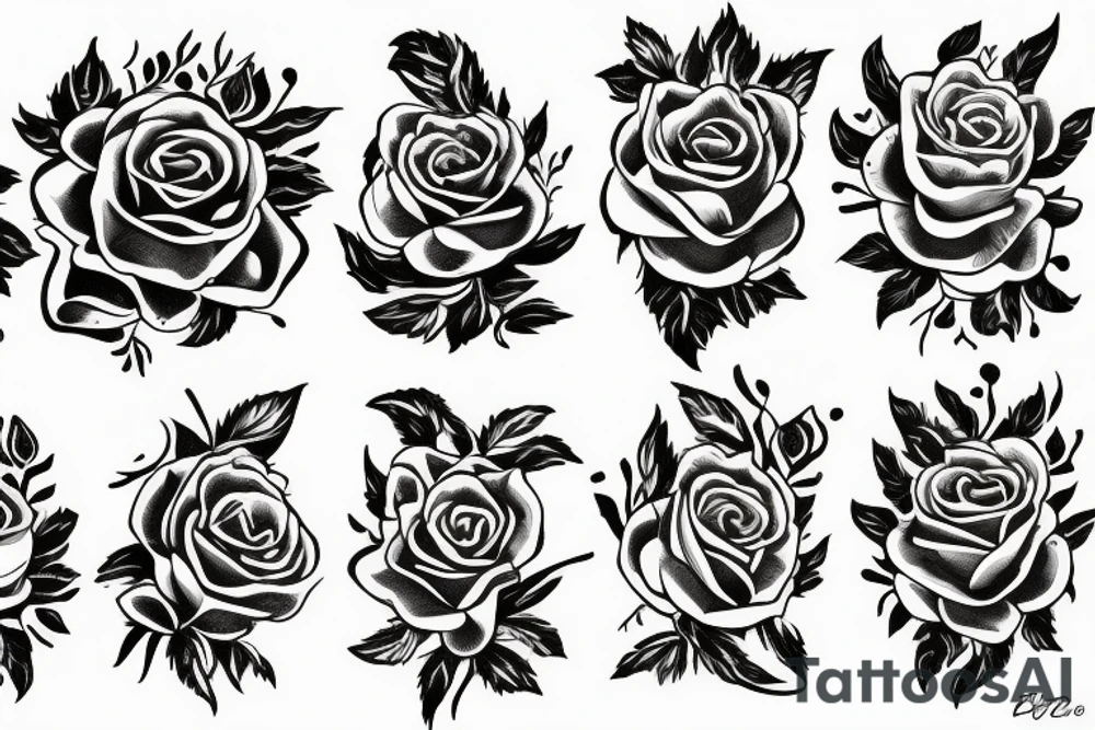 burning rose tattoo idea