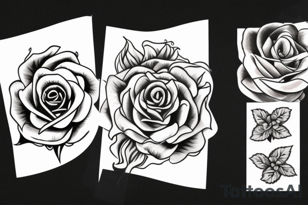 burning rose tattoo idea