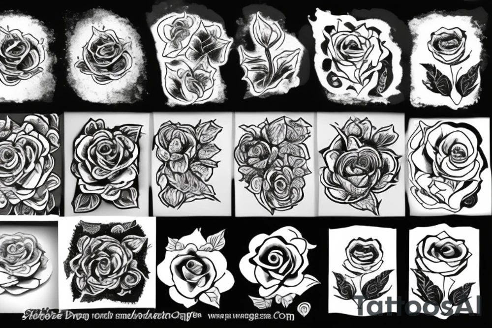 burning rose tattoo idea
