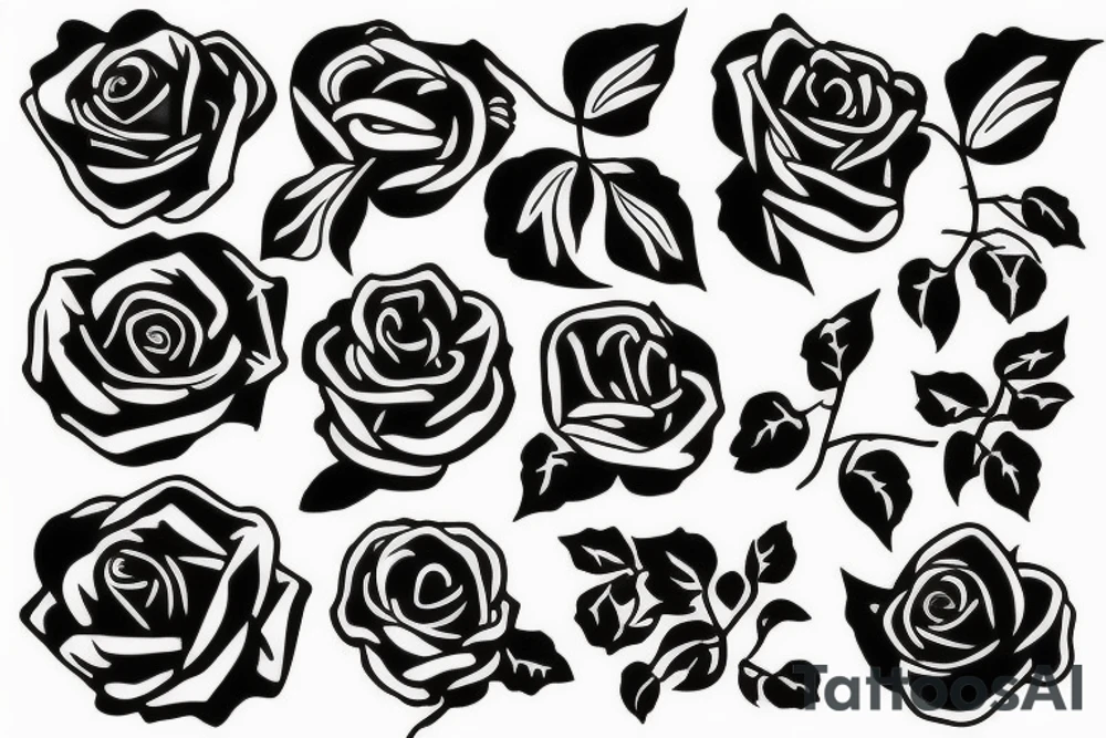 burning rose tattoo idea