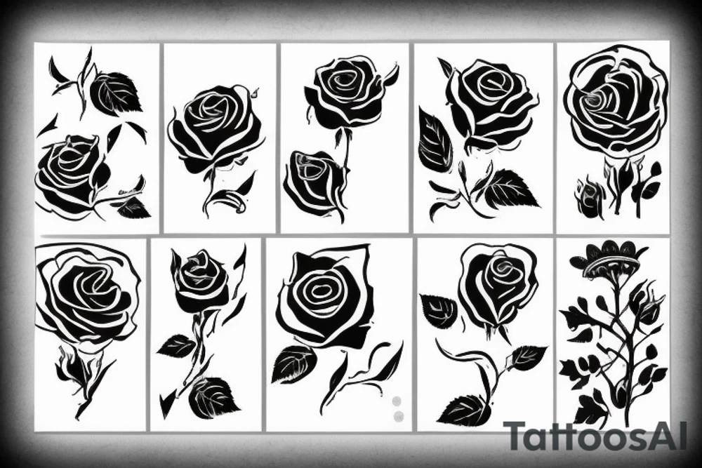 burning rose tattoo idea