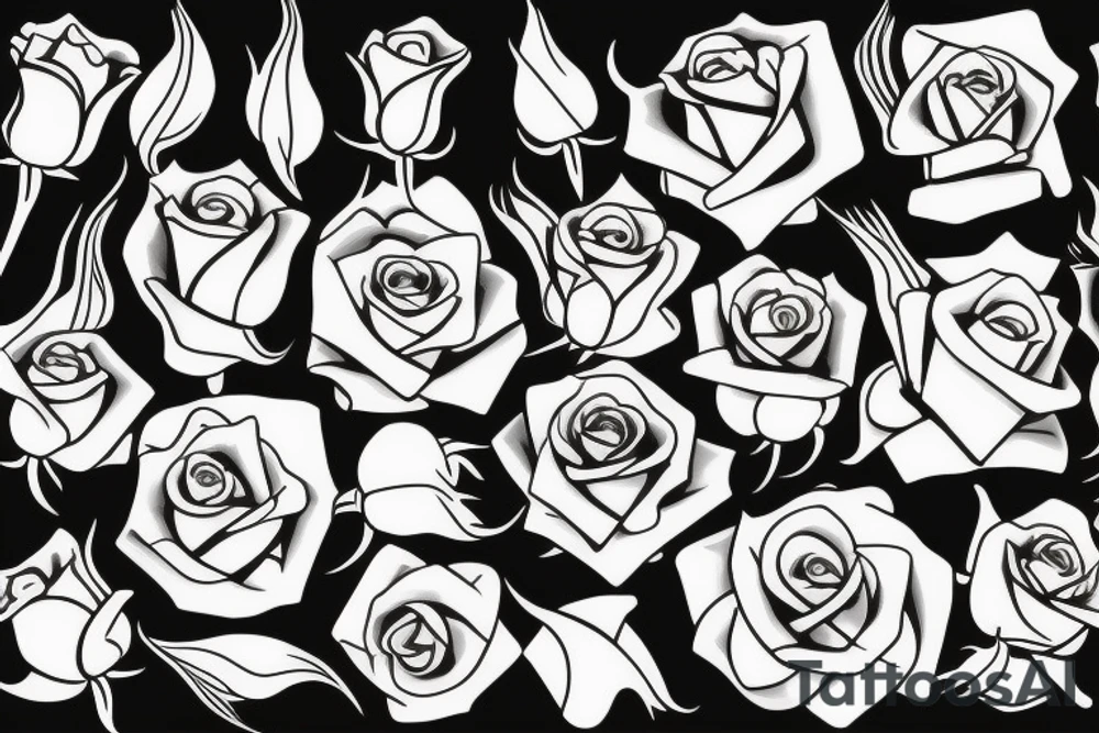 burning rose tattoo idea