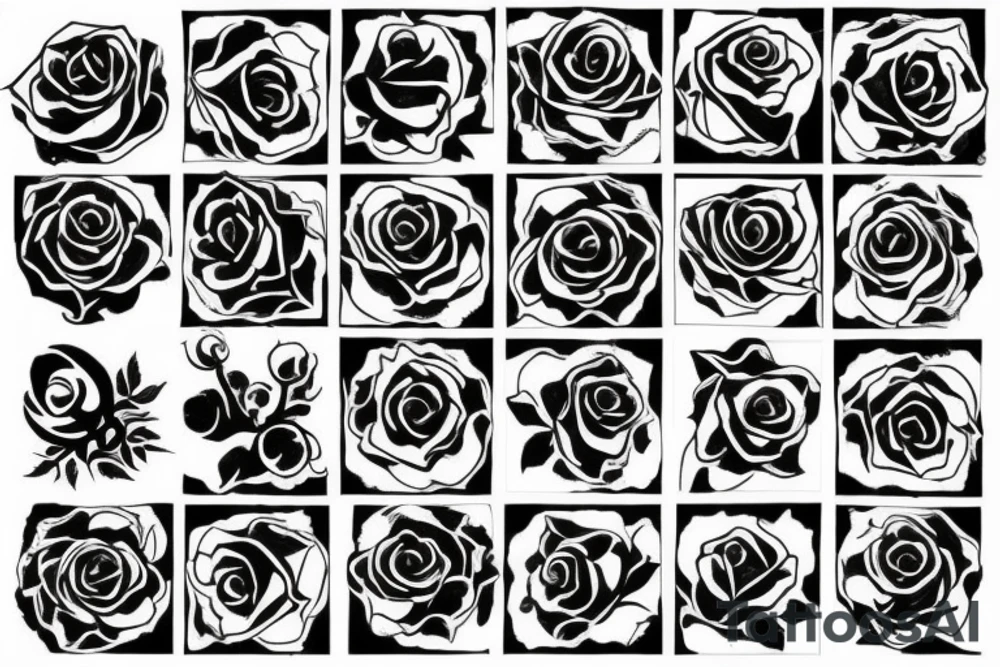 burning rose tattoo idea