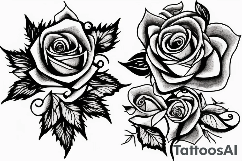 burning rose tattoo idea