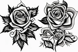 burning rose tattoo idea