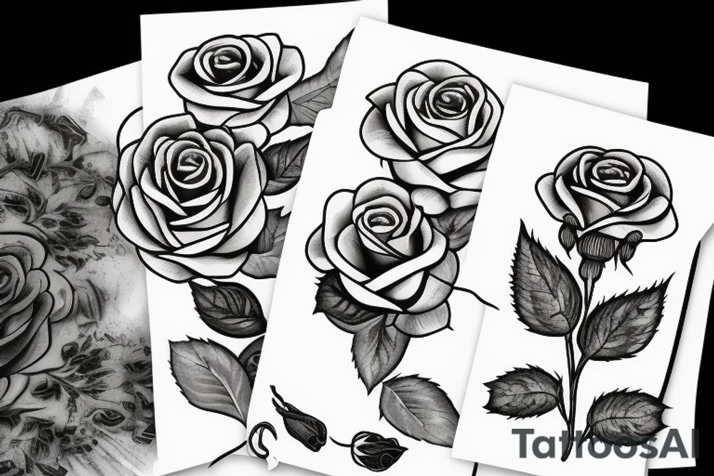 burning rose tattoo idea