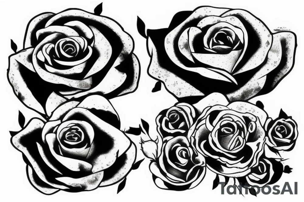 burning rose  in fire tattoo idea